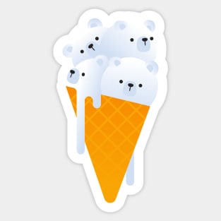 Vanilla Polar Bear Ice Cream Sticker